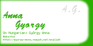 anna gyorgy business card
